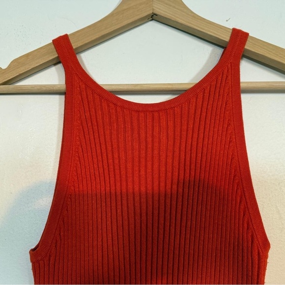 H&M Ribbed Knit Bodycon Midi Dress - Red - Size M - Picture 3 of 10